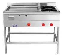 Plancha Churrasquera Indus 600x600 + 2 Quem Inox Gas Licuado