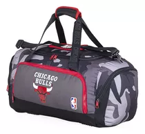 Bolso Nba Chicago Bulls Deportivo Basquet Viaje Urbano Color Negro/gris/rojo