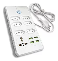 Extensão Régua Elétrica 7 Tomadas Com 4 Usb Bivolt 110v/220v