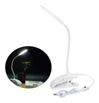 Lampara De Escritorio Mesa Led Recargable Plegable Con Clip Color De La Estructura Blanco