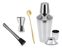 Set De Coctelería Barman Coctelera Jigger Cuchara #6