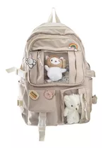 Mochila Escolar Sqy Sqy-6688 Color Beige 35l