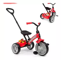 Triciclo Infantil Bebê Com Empurrador Vermelho Cosco Passeio