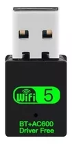 Adaptador Para Pc Usb 2x1 Receptor 600mb 5g Wifi + Bluetooth