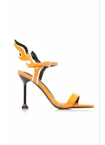 Zapatos Sandalias Naranja Flama Fuego Importado Fashion Nova