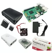 Kit Raspberry Pi3 Model B  Fonte  Case  Cooler  Dissipador 