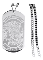 San Miguel, Collar Medalla Protectora En Acero Inoxidable