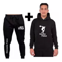 Conjunto Moletom Blusa De Frio Educação Fisica Calça Treiner