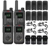 Handy Baofeng Kit X4 Radios Uhf Lcd 16ch 10km Bft17 + Extras Color Negro