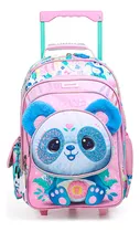 Chimola Mochila Carro 18 Pulgadas Little Panda Bt61 Color Multicolor Diseño De La Tela Estampado