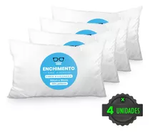 Kit 4 Enchimentos Refil Almofada 50x30 Fibra Siliconada 300g Cor Branco Desenho Do Tecido Enchimento