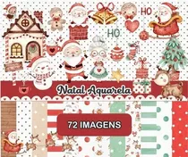 Pack Imagens De Natal Aquarela