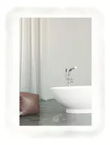 Espejo Luz Led Touch De 40 X 60cm Canto Biselado Baño 