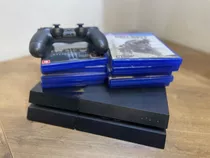 Playstation 4 Sony Seminovo Ps4 500 Gb Bivolt + 9 Jogos Grátis