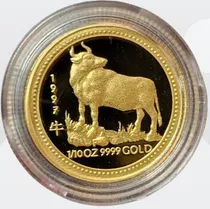 1997 1/10 Oz Oro 15 Dólares Australia Año Lunar Del Buey