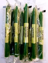 Velas Verde Pack De 10u /  Lamanoworld
