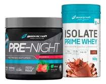 Pré Treino Noturno Beta Workout + Isolate Prime Whey 900g Sabor Chocolate