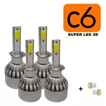 Kit 4 Lâmpadas Farol Super Led C6 6000k Alto/baixo + Milha