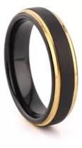 Anillo Hombre De Acero Negro Y Dorado