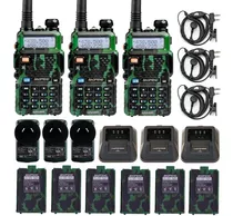 Handy Baofeng Uv5r 8w Kit X 3 Walkie-talkie Uhf-vhf + Extras