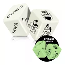 Jogo De Dados Eróticos Brilhante Kit 2 Dados Casais + Brinde