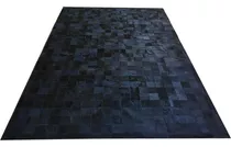 Tapete De Couro Preto Natural 2,00x3,00 Com Borda Pç 10x10cm Cor Outro