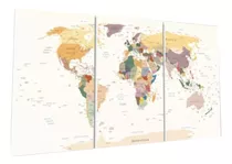 Quadros Decorativo Mapa Múndi Sem Borda 120x60 Lindo N4