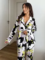 Pijama Invierno Mujer Camisero Abierto Botones