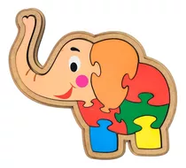Quebra-cabeça Infantil Elefante Brinquedo Educativo Madeira 