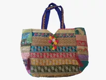 Bolsa Grande Indiana De Patchwork Colorida-cod.012