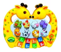 Teclado Piano Musical Bebê Brinquedo Infantil Divertido Drum Cor Girafinha Amarela