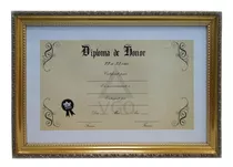 Marco 22x33 Plastico Diploma Dorado