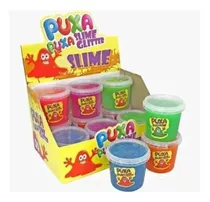 Caixa C/12 Puxa Puxa Slime Glitter C/ Diversas Cores Oferta