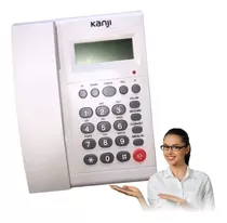 Teléfono Fijo Con Caller Id Redial Kanji Home Blanco