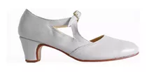 Zapato Español, Folcklore, Flamenco, En Cuero Blanco