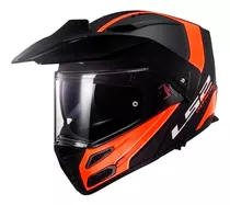 Casco Moto Abatible Ls2 Ff324  Rapid Negro Naranjo Matte