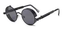 Gafas Vintage Polarized Round Negras Redondas Mirror Stock