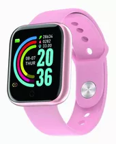 Smartwatch Bluetooth Reloj Inteligente Deportivo Y68 Color De La Caja Blanco Color De La Malla Rosa Claro