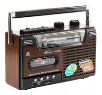 Radio Cassette Vintage Am/fm Mp3 Sd Usb 220v O Pilas Retro 