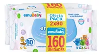 Toallas Húmedas Emubaby Premium Con Tapa Pack 2x80 (160 Un