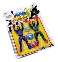 2 Bonecos Super Ninja Cartela Gruda Na Parede Ou Vidro Novo 