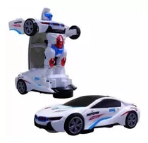 Carro 3d Vira Robo Emite Som E Luz Transformes Carrinho Bmw