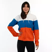 Austral Ladies Cotton Jacket With Hood- Blue/orange