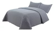 Cubrecama Quilt King Size 290x250 Extra Suave Con 2 Fundas Color Gis Oscuro Dubai