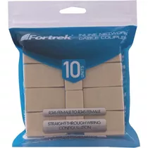 Emenda Rj45 Fêmea Lan 8x8 P/ Cabo De Rede Fortrek-10 Peças