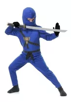 Traje De Charadas Niño Ninja Avenger, Azul, X-small.