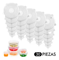 Tapas Reutilizables Herméticas Silicona Flexible 30 Piezas