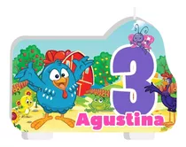 Vela De Cumpleaños Gallina Pintadita Niños Personalizada