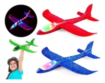 2 Planeador Avion Ultraliviano Juguete Niño Luz Led Plumavit