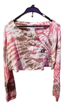 Crop Top Buzo Estilo Tie Dye Para Mujer Talla M